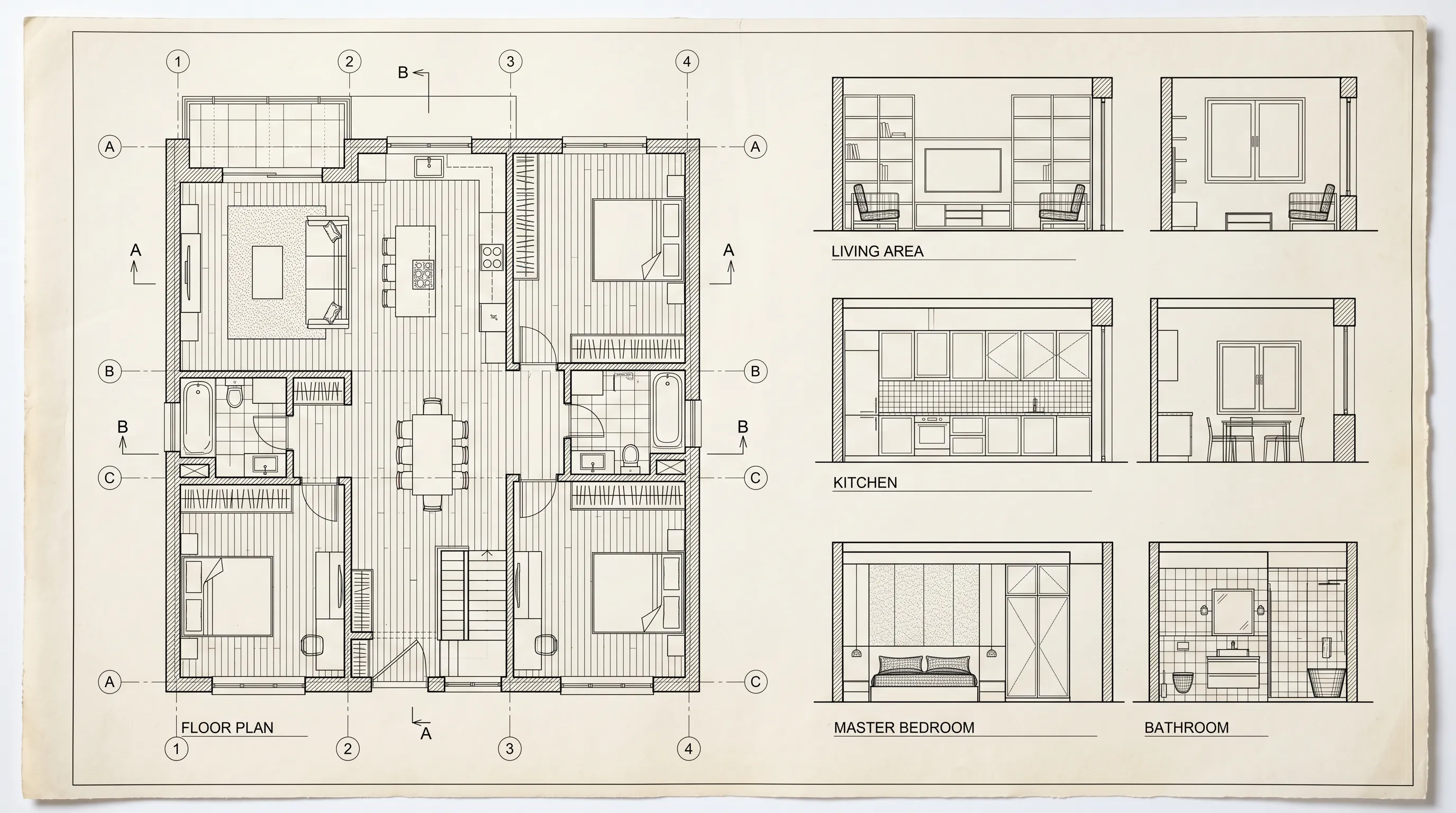 Mimari teknik çizim / blueprint